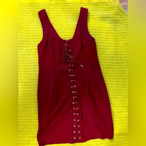 Women’s Lace Up Detailing Bodycon Dress